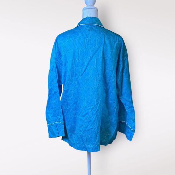Natori Buy Fleur Blue Shell print PJ pajama top size M - Picture 3 of 8